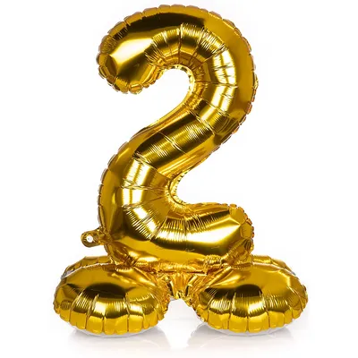 Folienballon 2, stehend, gold Image