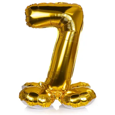 Folienballon 7, stehend, gold Image