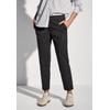 Chinohose STREET ONE, Damen, Gr. 34, Länge 28, grau (granite grau), Web, 97% Baumwolle, 3% Elasthan, unifarben, casual, comfort fit lang, Hosen, mit Elastikbund