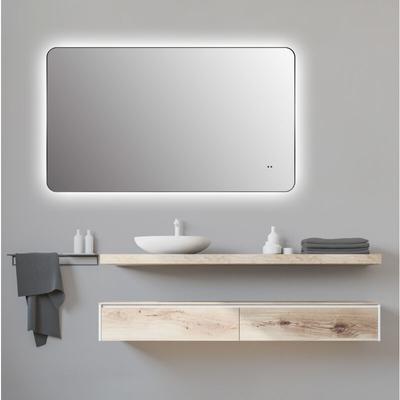Talos - led Badspiegel treviso in matt schwarz 120x70 cm - Spiegel mit Hand Wave Sensor Funktion Image