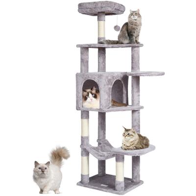 Vevor - Kratzbaum für Hauskatzen, 153 cm Katzenturm mit Katzenhaus, Sisal-Kratzbaum, Hängematte, Image