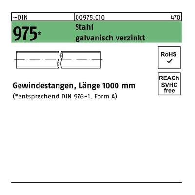 Gewindestange DIN 975 M 20 x 1000mm Stahl galvanisch verzinkt Image