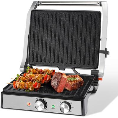 Kontaktgrill xxl, Keramikbeschichteter, 30 Minuten Timer. Panini Grill und Sandwichmaker für