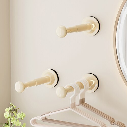 Kleiderbügel mit Saugnapf, ausziehbarer Wäscheständer zur Wandmontage ohne Bohren für die Organisation auf dem Balkon und zu Hause Image