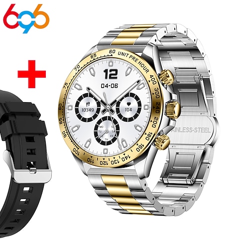 696 AK63 Smartwatch 1.43 Zoll Smartwatch Fitnessuhr Bluetooth EKG PPG Schrittzähler Anruferinnerung Kompatibel mit Android iOS Damen Herren Freisprechanlage Nachrichterinnerung IP 67 46mm Image