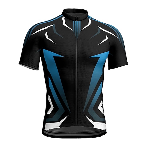 Herren Radtrikot Geometrisch Kurzarm Fahhrad T-Shirt Trikot mit 3 Gesäßtaschen Mountainbike MTB Schnelltrocknend Anatomisches Design Feuchtigkeitsableitend Atmungsaktiv Sport Gelb Rot Blau Bekleidung Image