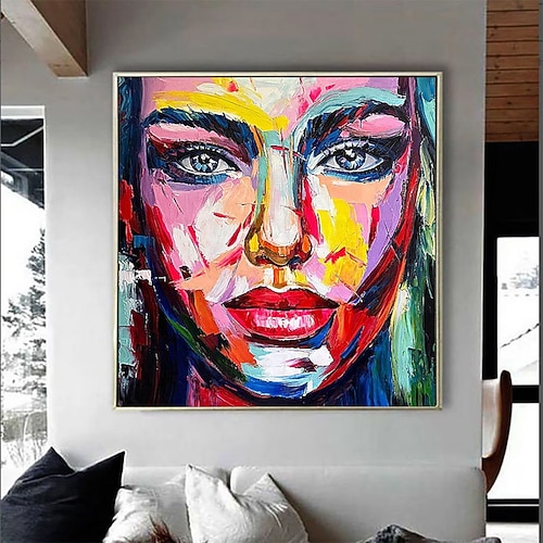 Handgefertigt Ölgemälde Handgemalte Quadrat Menschen Pop-Art Klassisch Modern Ohne Innenrahmen (ohne Rahmen) Image