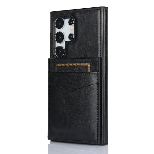 Handy Hülle Handyhüllen Für Samsung Galaxy S25 S24 S24 FE S23 S22 S21 Ultra Plus S20 Rückseite Mit Ständer Kartenfach Stoßfest Retro TPU PU-Leder Image