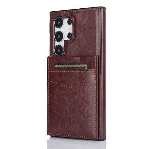 Handy Hülle Handyhüllen Für Samsung Galaxy S25 S24 S24 FE S23 S22 S21 Ultra Plus S20 Rückseite Mit Ständer Kartenfach Stoßfest Retro TPU PU-Leder Image