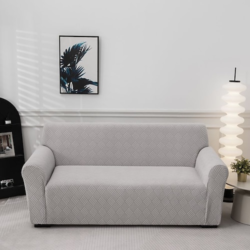 Elastischer Sofabezug aus Jacquardgewebe, Stretch-Couchbezug, L-förmige Sofa-Schonbezug, Eckbezug für Wohnzimmer, 1/2/3/4 Sitze Image