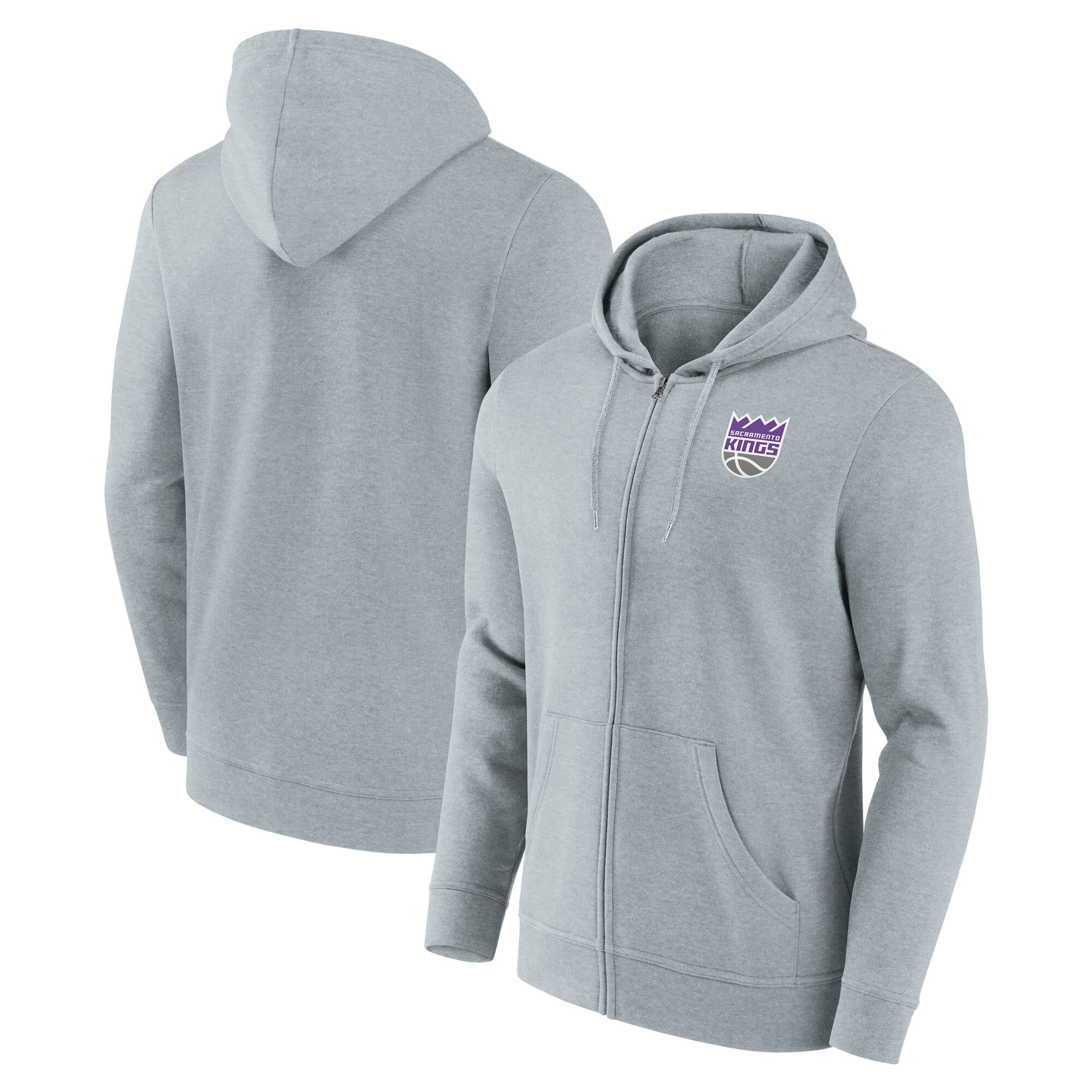Sweat à capuche zippé avec logo principal des Sacramento Kings - Homme - Homme Taille: XL