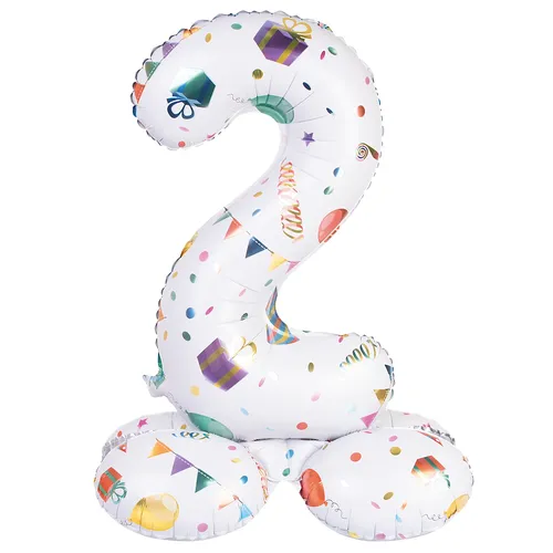 Ballon en forme de chiffre ""2"", tenant debout