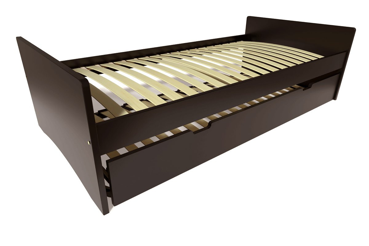 Lit gigogne 80x200 ABC pin massif - Noir