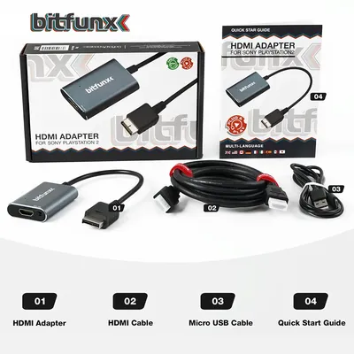 BitFunx Best Quality HDMI-compatible Converter Adapter For Sony PS2 To Modern TV Including