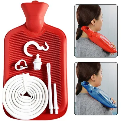 6Pcs Enema Bag Kit Rubber Enema Cleaner Includes 2L Hot Water Bottle 4.9ft Hose Controlled Water