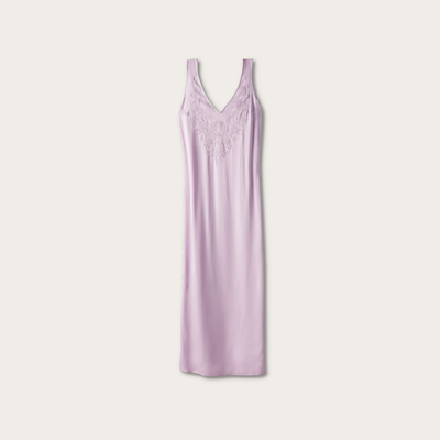 Tecovas Women's Embroidered Slip Dress, Lilac, Viscose, Size XL