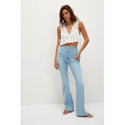 We The Free Jayde Flare Jeans at Free People in Washed Out, Size: 31 S