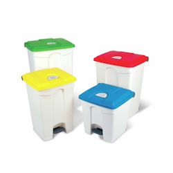 Treteimer 70 l rechteckig weiß / blau 412 x 495 x 673 mm Image
