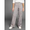 Cargohose KANGAROOS, Damen, Gr. 38, N-Gr, grau, Web, Obermaterial: 50% Baumwolle, 46% Polyamid, 4% Elasthan, unifarben, kontrastfarbene Details, casual, comfort fit lang, Hosen, Wide-Leg mit Cargotaschen