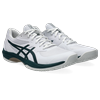 Tennisschuh ASICS "GAME FF", Gr. 42,5, weiß, saxon grün, Textil, Synthetik, sportlich, Schuhe, All-Court Schuhe für alle Untergründe