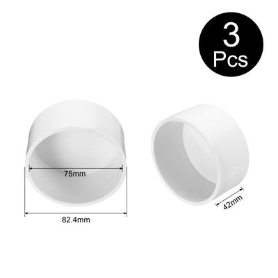 PVC Pipe End Cap Fitting Plug Adapter Socket Fittings, White