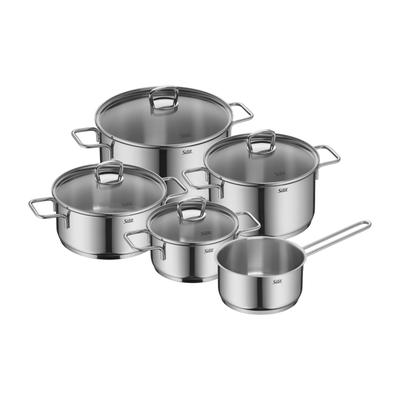 Topf-Set SILIT "Alicante", grau (edelstahl), B:29,8cm H:26cm L:52,5cm, Töpfe, Silitherm-Allherdboden, induktionsgeeignet, spülmaschinengeeignet Image