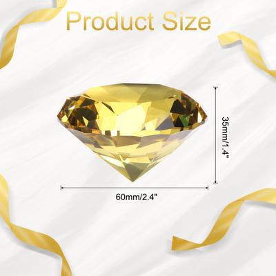 Clear Crystal Diamond Paperweight, 60mm Artificial Diamond for Decor - 60mm(2.4")