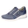 Keilsneaker WALDLÄUFER "H-CLARA", Damen, Gr. 8 (42), blau (jeansblau), Veloursleder, Glattleder, Textil, sportlich, Schuhe, Schnürer, Halbschuh, Freizeitschuh mit Metallic-Einsatz