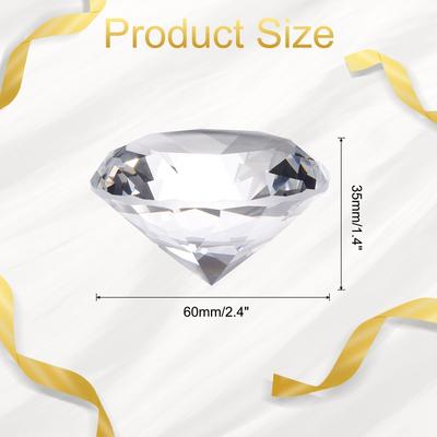 Clear Crystal Diamond Paperweight, 60mm Artificial Diamond for Decor - 60mm(2.4")