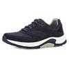 Keilsneaker GABOR ROLLINGSOFT, Herren, Gr. 12 (47), blau (marine), Veloursleder, Textil, sportlich, Schuhe, Freizeitschuh, Halbschuh, Schnürschuh mit Wechselfußbett, Weite G