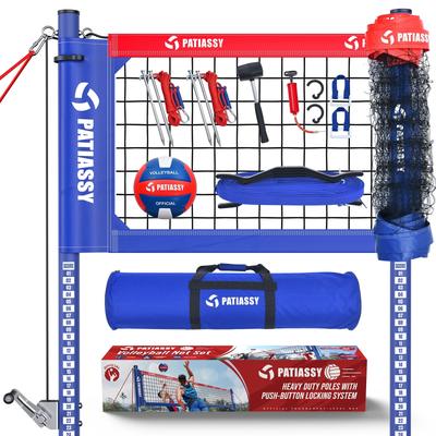 Volleyball Net for Backyard with Adjustable Aluminum Poles Boundary Line Heavy-Duty Winch System