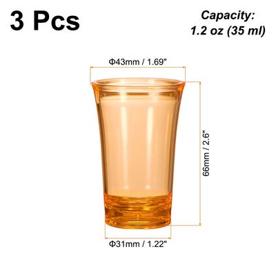 3pcs Shot Glasses 1.2oz Polystyrene for Cocktail