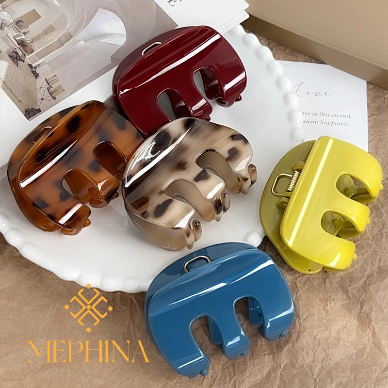 MEPHINA Haarklammern im koreanischen Stil, M-förmige Haarklammern, niedliche Haarspangen, einzigartige Haarklammern, glänzende Haarnadel-Accessoires für Frauen Image