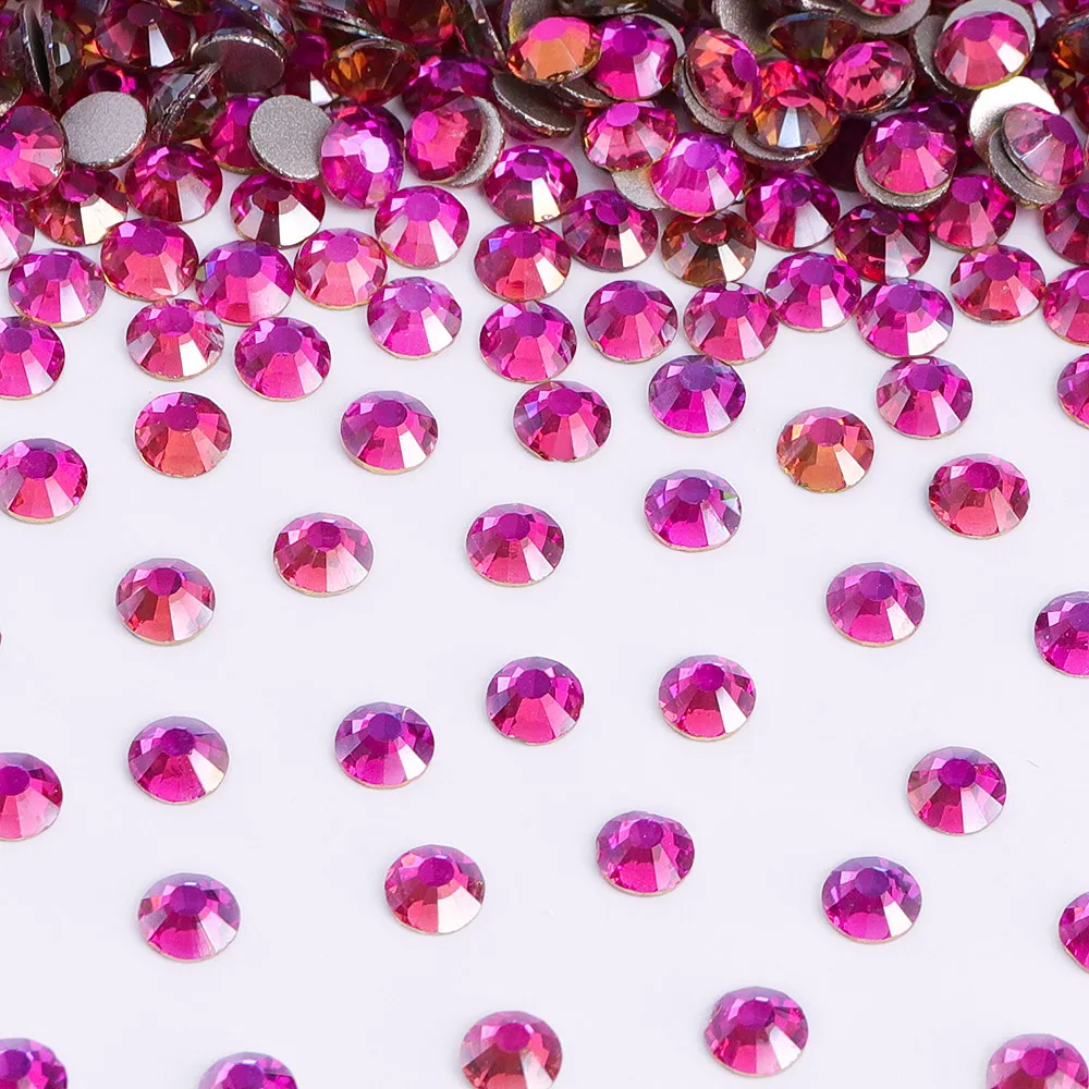 SS4-SS30 Hohe Qualität Mirage Gold Rose Glas Strass Kristall Gold Flatback Strass Steine Für DIY Nail art Zubehör