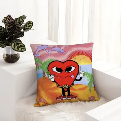 La M-Mafia del Amor Kissenbezug, Plüschstoff, weicher Kissenbezug, doppelseitiger Druck, Sofa-Kissenbezug, Dekokissen Image