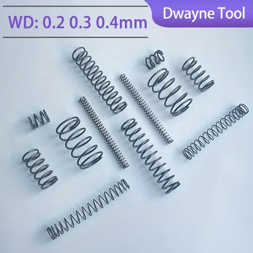 Compression Spring miniature 0.2/0.3/0.4mm Wire Dia, 2mm-10mm OD,5mm-50mm Free Length Spring Steel Extension Spring,Black,10Pcs