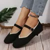 2023 neue Frühjahr und Herbst Mode Elegante frauen Schuhe Schwarz Schnalle Licht Ballett frauen Schuhe frauen Frühling leinwand