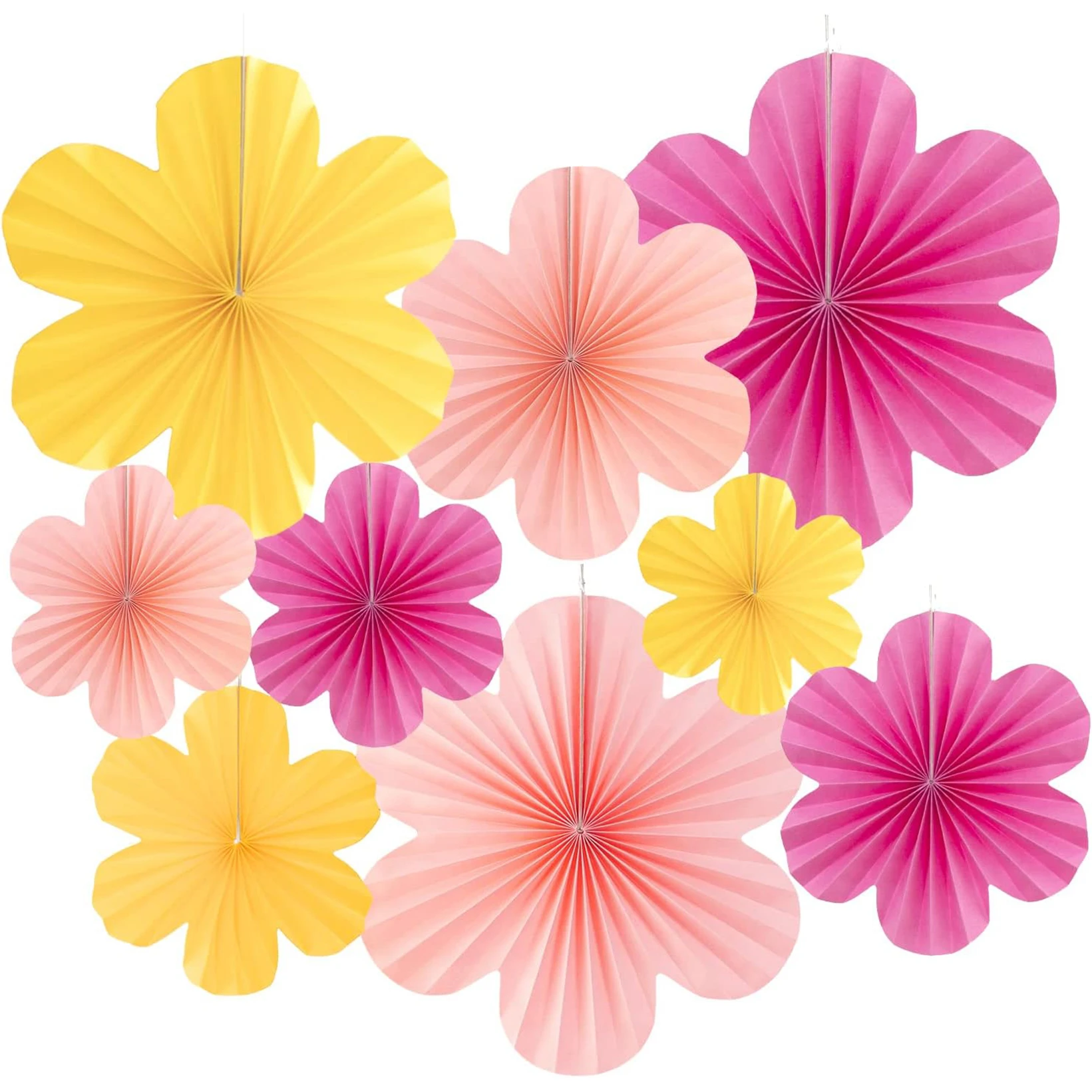 9 Teile/satz Ostern Themen Hängende Papier Blumen Party Dekoration Saisonale Fächerförmige Girlanden für Ostern Feier Image