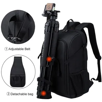 JINNUOLANG Oxford-Stoff-Fotografie-Rucksack, wasserdicht, für den Außenbereich, kompatibel mit Canon Nikon DSLR-Kameras