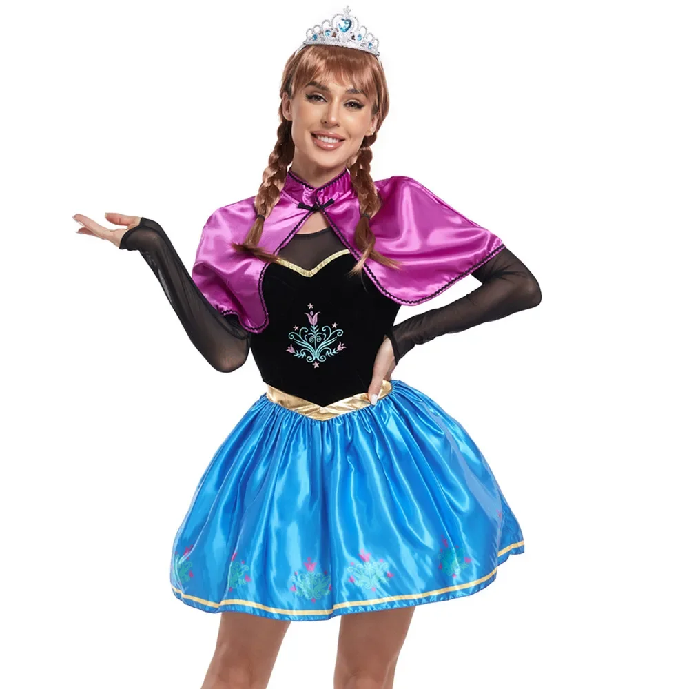 Frauen sexy gefroren Elsa Anna Prinzessin Cosplay Kostüm Karneval Halloween Fantasia Kostüm