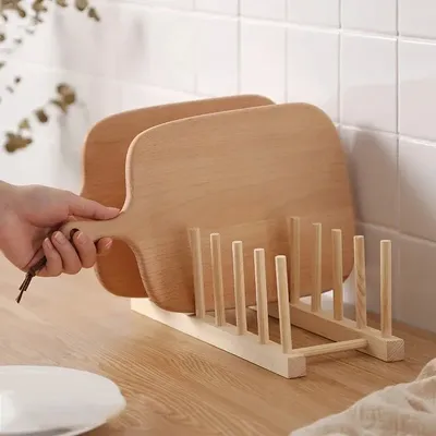 Multifunction Wooden Stand Rack Kitchen Bowl Basin Drain Holder Organizer Kitchen Sundries Rack Cups Shelf Table Book Display