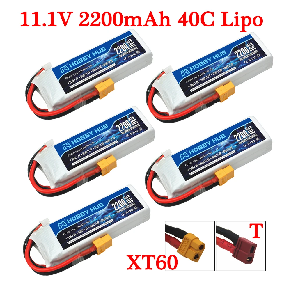 Batteria LiPo da 11,1 V per accessori per batterie drone fuoristrada per auto RC 40C 11,1 v 2200 mAh 3S Batteria per giocattoli per auto