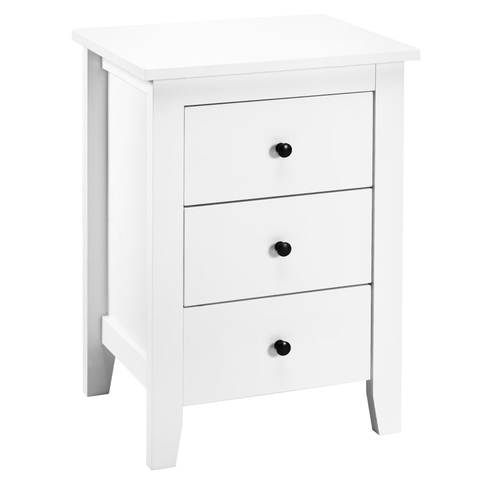 Table de chevet en bois avec 3 tiroirs style moderne 46x37x65 cm