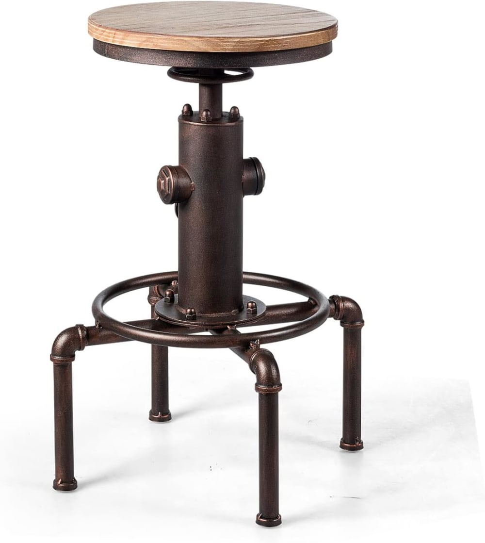 Tabouret de bar industriel réglable en hauteur 60-75cm