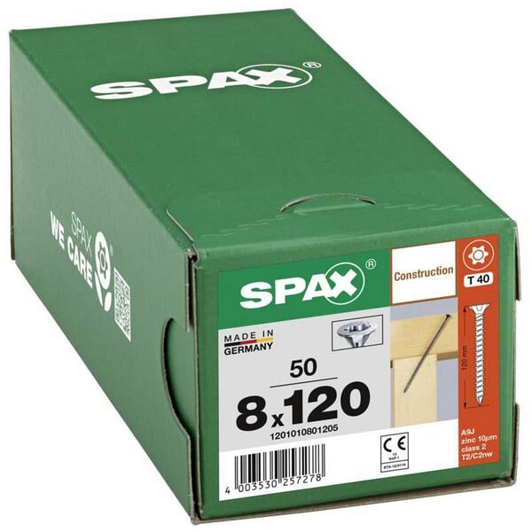 SPAX Holzbauschrauben T40 Senkkopf WIROX 8 x 120 mm 50 St. Image