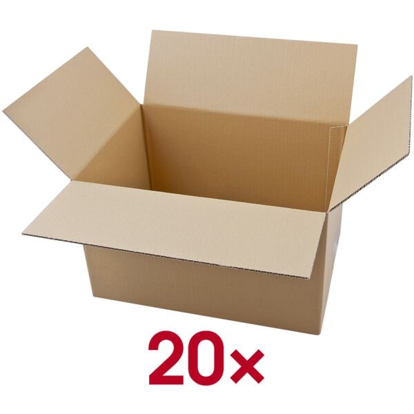 Nestler 20 Stück Steckfaltschachtel 32,3/44,3/27,8 cm braun, 32.3x27.8x44.3 cm