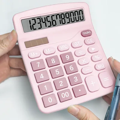 12-Digit Large LCD Display Calculator Standard Function Calculator with Solar & Battery Dual Power