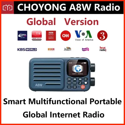CHOYONG A8W Portable Internet Radio Single Band Radio Multi-Scene Voice Control Radios 4G&Wi-Fi Connection Speaker Custom Gifts