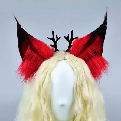 Hazbin Cosplay Hotel Costume Boys ALASTOR Girls Carnivals Party Plush Headpiece Party Cosplay Animes