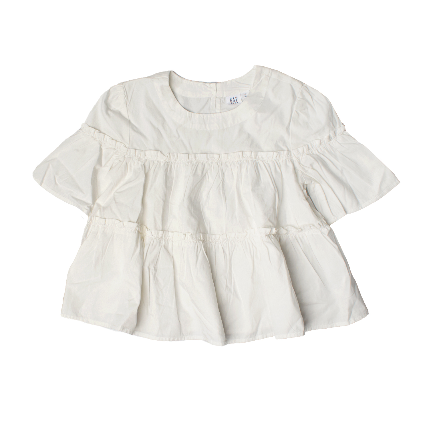Gap Girls Top Short Sleeve Shirt With Ruffles 856269 Girl - White - Size 8-9Y | Gap Sale | Discount Designer Brands